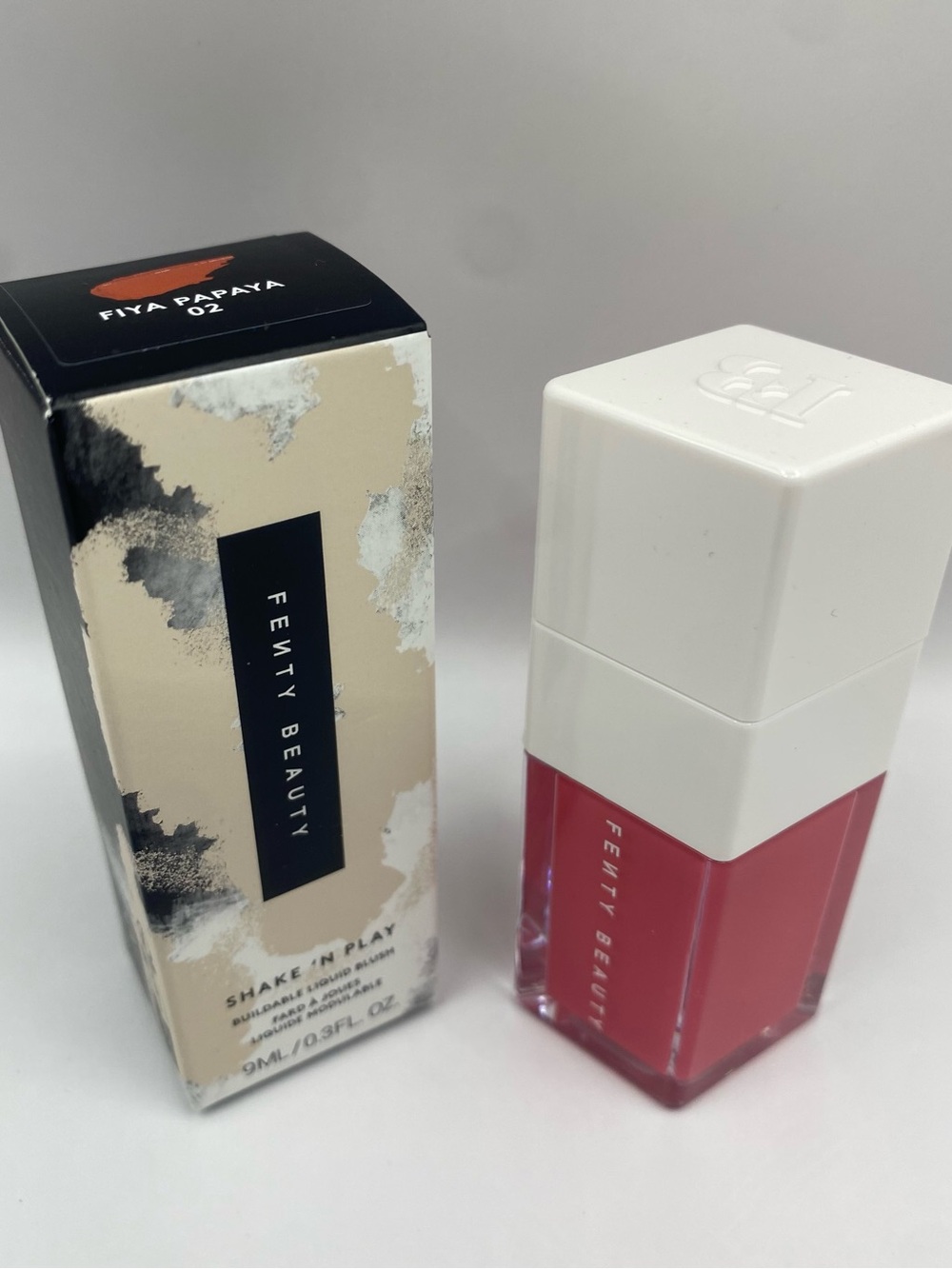 Fenty Beauty Shake 'N Play Buildable Liquid Blush Fiya Papaya 02 New
